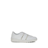 Valentino Garavani White Calf Leather Bos Taurus Low Top Sneakers